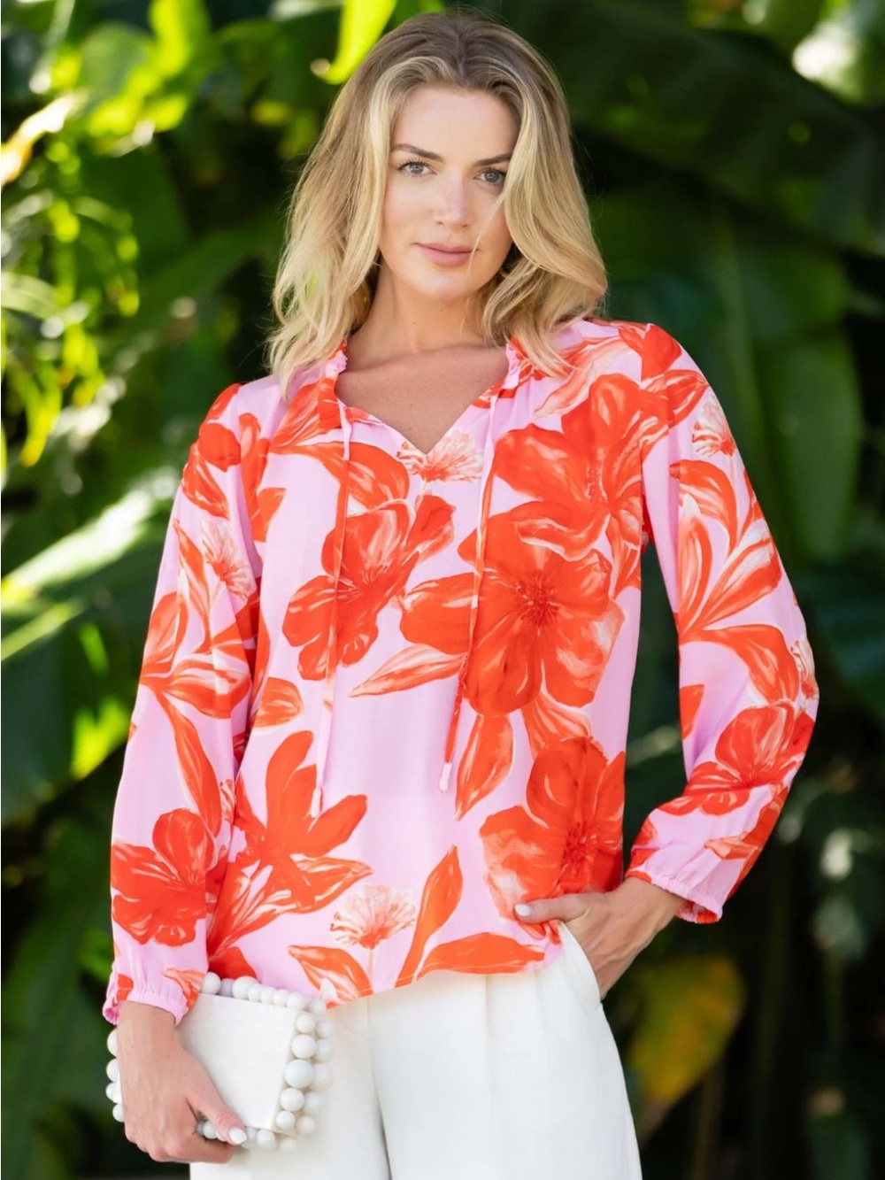 Walker & Wade Eloise Top / Pink Watercolor
